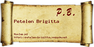 Petelen Brigitta névjegykártya